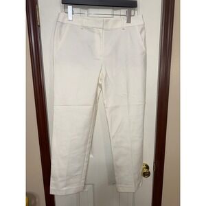 LOFT White Cropped Pants‎ Career Casual Stretch Size 6